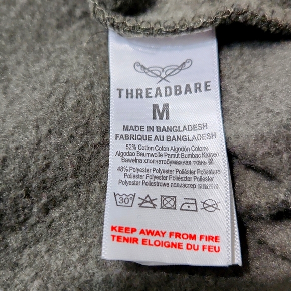 Threadbare Denim Corps Men's Forest Green Pull Over 1/4 Zip Sweatshirt M EUC - Picture 9 of 10